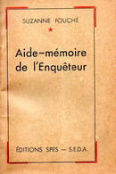 Aide Mémoire De L'enquêteur (social) Par Suzanne Fouché (édition 1944) - Right