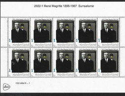 Nederland  2022-1 René Magritte  1898-1967  Vel-  Sheetlet     Postfris/mnh/neuf - Nuovi