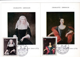 Carte Maximum Monaco 1973 946 947 2 Cartes Prince Et Princesse De Monaco Peinture Painting - Maximum Cards