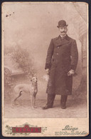+++ Photo Sur Carton - Phot. Berger à LIEGE - Portrait Homme Et Son Chien - Dog   // - Alte (vor 1900)