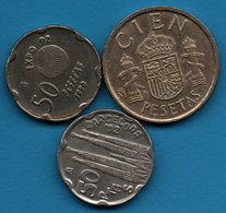 ESPANA  LOT 3 COINS:  50 - 100 PESETAS 1986 - 1992 - Lots & Kiloware - Coins