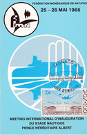 Carte Maximum Monaco 1985 1476 Inauguration Stade Louis II Natation - Maximum Cards