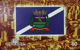 Phone Card Manufactured By Ceterp In 1999 - Flag Of The Municipality Of Ribeirão Preto - São Pauo - Brazil - Cultura