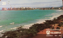 Rare 26 Years Old Phone Card Manufactured By Telebras In 1995 - Series Summer 1994 - 1995 Photo Praia Do Morro - Guarapa - Cultura