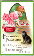 HALLOWEEN Peasures - Of All The Fun And Merry Jest, To "bob Fro Apples" Is The Best - Carte Gaufrée - Halloween