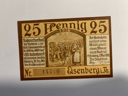 Allemagne Notgeld Eisenberg 25 Pfennig - Collezioni