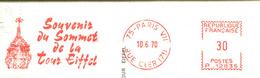 EMA Souvenir Du Sommet De La Tour Eiffel - Type P - Paris 10-6-1970 (3 Scans) - EMA (Empreintes Machines à Affranchir)