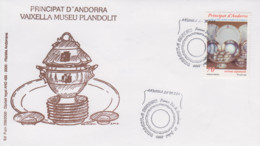 Enveloppe  FDC  1er   Jour    ANDORRA    Vaisselle     Musée  D' ANDORRE    2000 - Andere & Zonder Classificatie