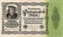 GERMANY- 50000 MARK 1922 -  Wor:P-79/1, Ros:R-79a - Xf - 50000 Mark