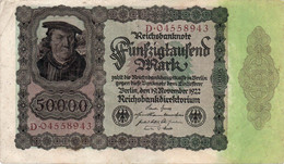 GERMANY- 50000 MARK 1922  - Wor:P-80, Ros:R-78 -  Xf - 50.000 Mark