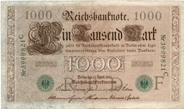 GERMANIA- 1000 MARK 1910 -  Wor:P-45a, Ros:R-46a  XF - 1.000 Mark