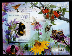 HUNGARY - 2021. SPECIMEN S/S Perforated - Pollinating Insects / Butterfly / Bee / Be MNH!!! - Probe- Und Nachdrucke