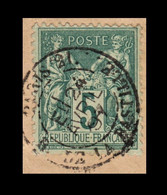 1876 France Sage N° 75 .  N Sous U. Type II . CAD 1897 Paris La Bastille - 1876-1898 Sage (Type II)