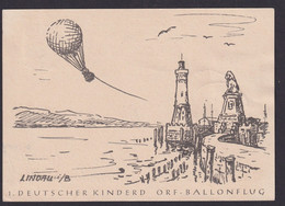 Flugpost Brief Air Mail Ballon Kinderdorf Ballonflug Lindau Freiballon Schweiz - Briefe U. Dokumente