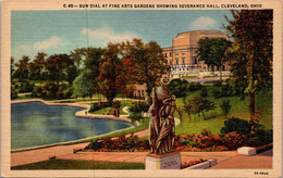 Ohio Cleveland Sun Dial At Fine Arts Gardens Showing Severance Hall Curteich - Cleveland