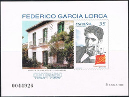 [P65] España 1998, Prueba Oficial. Centenarios. Federico García Lorca - Essais & Réimpressions