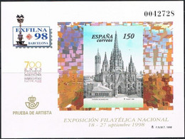 [P66] España 1998, Prueba De Artista. Exposición Exfilna 98. Barcelona - Essais & Réimpressions
