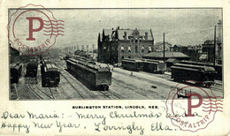 BURLINGTON STATION LINCOLN  RAILROAD  RAILWAY TREN  TRAIN TREIN. - Lincoln