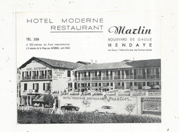 Publicité 4 Pages , RESTAURANT MARTIN , HOTEL MODERNE,  64 , HENDAYE, 3 Scans,  Frais Fr 1.55 E - Advertising