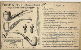 TABAC PIPE FUMEURS  PUBLICITE  Pipe A. Boisseau Fabricant à Chalon S/ Marne (Marne) Brevet   Croquis Et Détails V. SCANS - Advertising