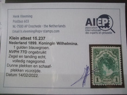 Netherlands NVPH Nr 77 With Certificate - Ongebruikt