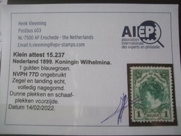 Netherlands NVPH Nr 77 With Certificate - Neufs