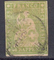 Suisse 1862 Helvetia  Yvert 30a Oblitere. - Gebraucht