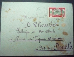 Gabon Lettre 1932 Libreville Pour Douala - Passagère à Bord Du Vapeur Amérique - Covers & Documents