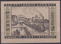 Notgeld - 2 Mark - Straßenbahn Berlin 1922 - Der Potsdamer Bahnhof - Sehr Gut Erhalten - [11] Local Banknote Issues