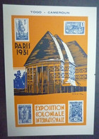 Togo CP Entier Type Semeuse 1931 Neuve : Expo.Coloniale - Covers & Documents