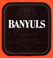 Etiquette De Vin Banyuls Originel Templiers à Banyuls Sur Mer - 75 Cl - Languedoc-Roussillon