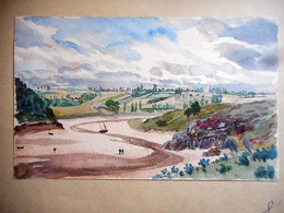 AQUARELLE ANCIENNE FIN 19 Eme Début 20 Eme L ARGNENON COTES D ARMOR   BRETAGNE Format 14 Par 22.5 Cms Environ - Aquarelles