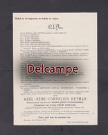 Westouter - Rouwbrief - "Heyman Abel-Remi-Cornelius" 1882-1931 - Echtg: Vandromme Maria-Julia En Linclau Lucie - Heuvelland