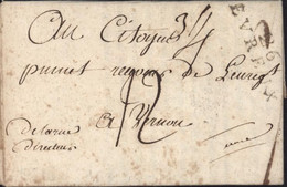 Eure 27 Marque Postale 26 EVREUX 46X12 Taxe Manuscrite 12 3/4 Circulaire Enregistrement Domaines Nationaux An 7 - 1701-1800: Vorläufer XVIII