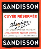 Etiquette Ancienne Neuve De Vin Doux Naturel Français Sandisson émile Labarthe à Sète - Languedoc-Roussillon