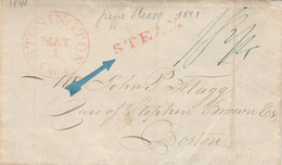 1841 - Stonington Vers Boston Par Bateau à Vapeur - Griffe Steam - Andere & Zonder Classificatie