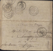 Grand Fragment Lettre Militaire Manuscrit Armée Des Vosges CAD Alger Algérie 9 3 1871 FM Texte Combats - 1849-1876: Periodo Classico