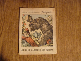 Protège-Cahier/Couverture "Fables De La Fontaine - L'Ours Et L'Amateur Des Jardins" - Format Plié 22,4x 17,5 Cm Env. - Protège-cahiers