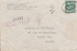 USA ETATS UNIS SEUL SUR LETTRE RECOMMANDEE POUR LA FRANCE 1939 - Cartas