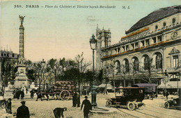 Paris * 1er 4ème * La Place Du Châtelet Et Le Théâtre Sarah Bernhardt * Attelage - Arrondissement: 01