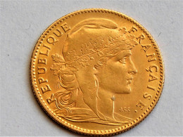 SUPERBE Pièce  OR De 10 F COQ/ MARIANNE De 1907 - K. 10 Francs