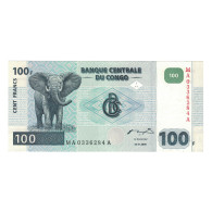 Billet, République Démocratique Du Congo, 100 Francs, 2000, 2000-01-04 - República Del Congo (Congo Brazzaville)
