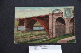 CARTOLINA POSTALE CARD POSTAL WASHINGTON BRIDGE N.Y. CITY VG 1910 STAMP ONE CENTS G. WASHINGTON RARE - Brooklyn