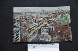 CARTOLINA POSTALE CARD POSTAL MANHATTAN BRIDGE N.Y. CITY VG 1910 STAMP ONE CENTS G. WASHINGTON RARE - Brooklyn