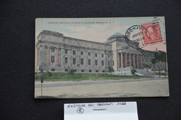 CARTOLINA POSTALE CARD POSTAL INSITUTE ARTS SCIENCE BROOKLYN N.Y. CITY VG 1911 STAMP ONE CENTS G. WASHINGTON RARE - Brooklyn
