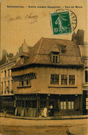 Valenciennes * La Rue De Mons * Vieille Maison Espagnole * Cpa Toilée Colorisée - Valenciennes