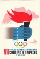 VII GIOCHI OLIMPICI CORTINA D'AMPEZZO 1956 - CARTOLINA ORIGINALE NON SPEDITA - Sports D'hiver