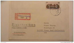 DDR: A-R-Brief Mit 85 Pf Schloß Rheinsberg Aus 7012 LEIPZIG (817)-Aushilfs-R-Zettel Portogenau Knr: 3034 - Labels For Registered Mail