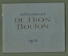 AUTOMOBILES CATALOGUE 1913 DE DION BOUTON VOITURES DE VILLE ET DE TOURISME - Advertising