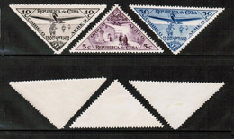 CUBA   UNISSUED 1936 COLUMUS AIRMAIL SET Of 3 MINT O.G. LH  (CONDITION AS PER SCAN) (Stamp Scan # 811) - Nuovi